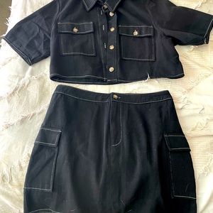 2 piece- black top and skirt outfit